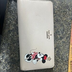 Kate Spade Cream Wallet with Minnie Mouse Design
